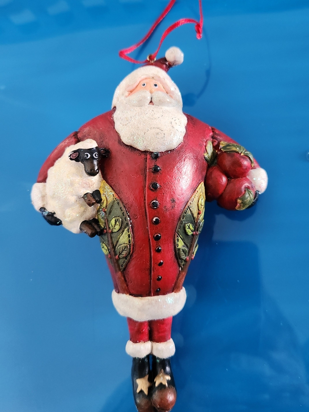 Vintage Jim Shore Heartwood Creek Folk Art Santa Christmas Ornament 2003